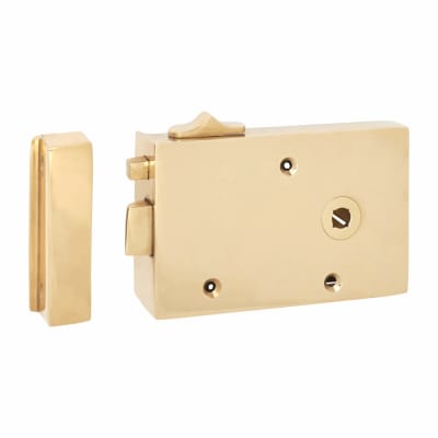 Bathroom/Bedroom Rim Latch - 128 x 79mm - Left Hand - Brass