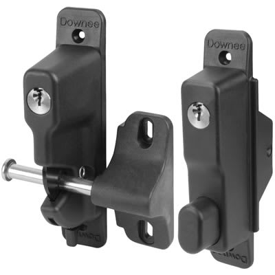 Double Sided Lockable Gravity Safety Catch - Locked Open & Closed - 127 x 107 x 60mm - Black