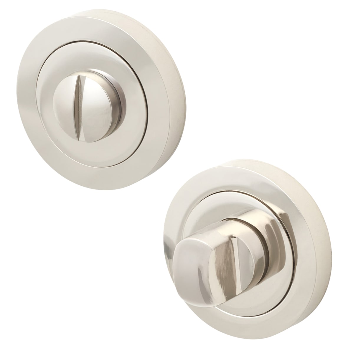 Bathroom Turn & Release - 50mm Diameter - Polished Nickel