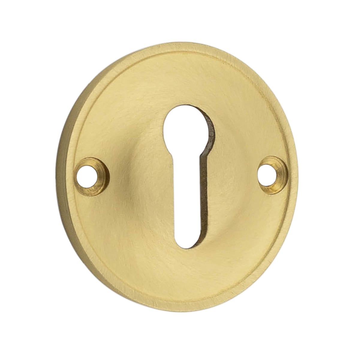 Escutcheon - 40mm Diameter - Keyhole - Satin Brass