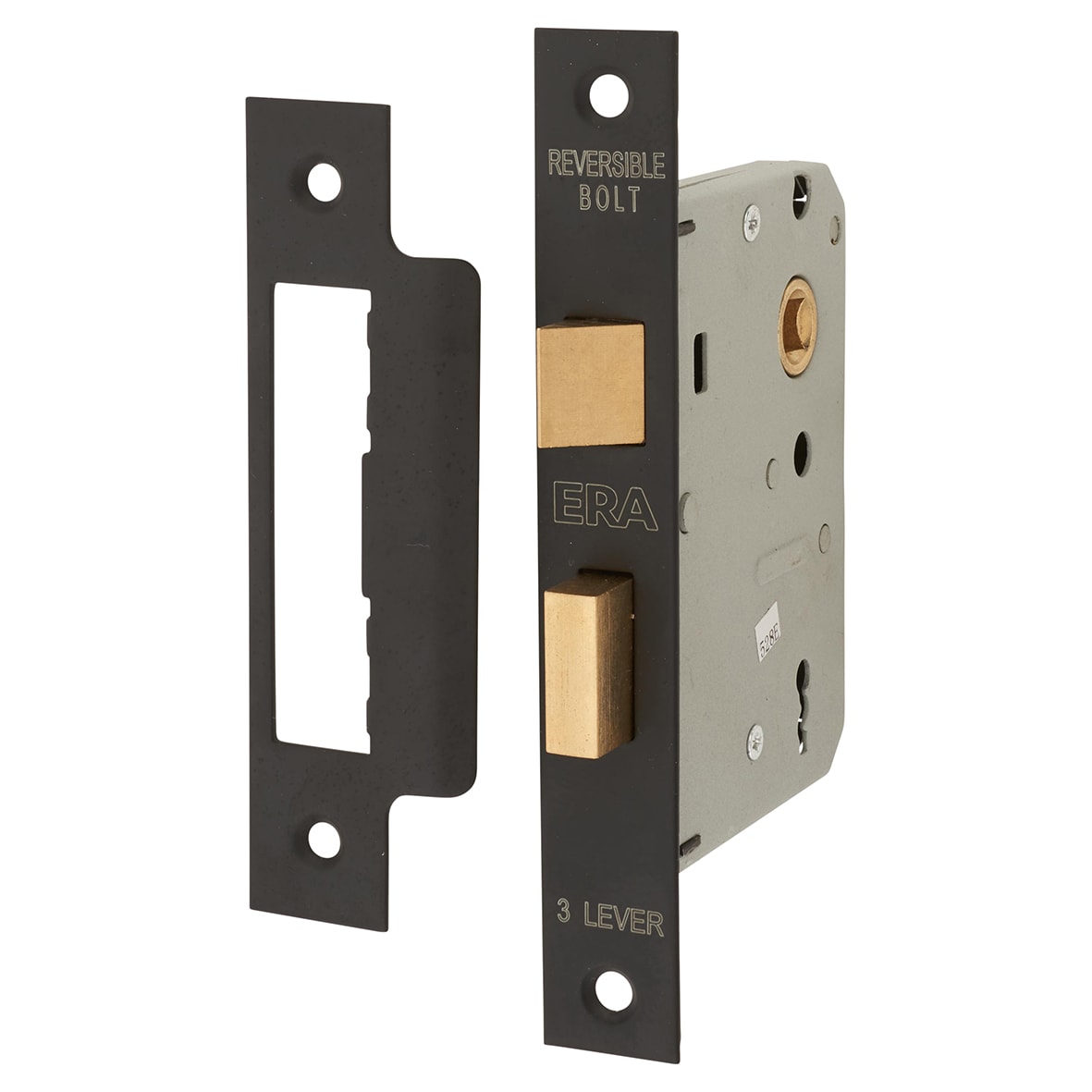 3 Lever Sashlock - 76mm Case - 56mm Backset - Matt Black