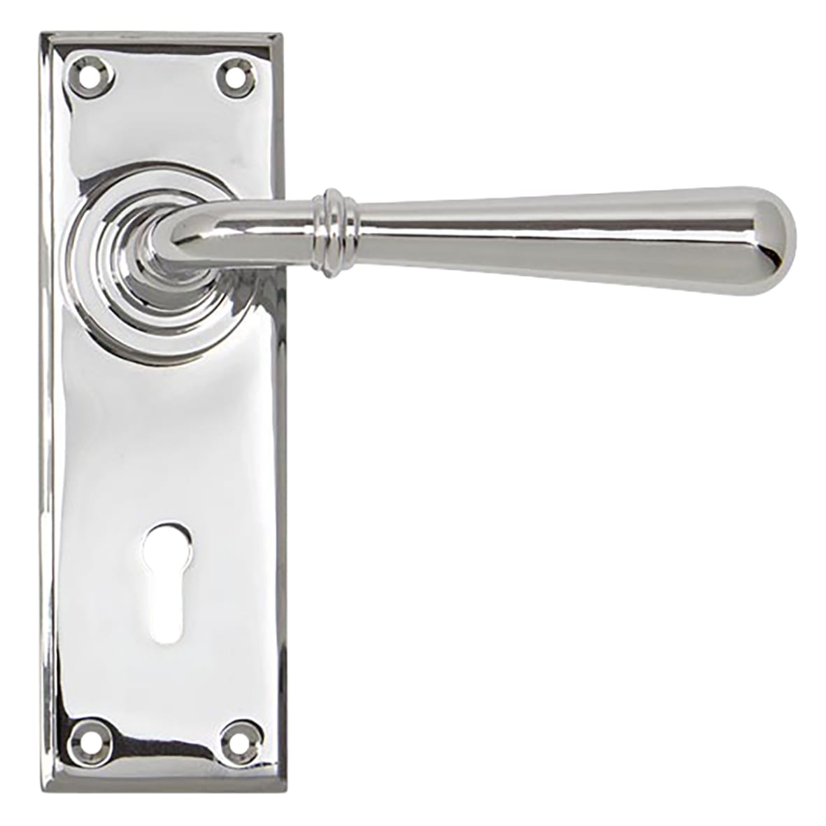 Polished Chrome Keyhole Door Handles - Newbury Range - 152 x 50mm
