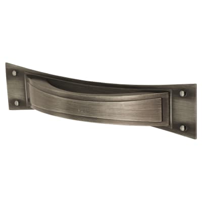 Titan Georgian Cabinet Pull Handle on Backplate - 96mm Centres - Pewter