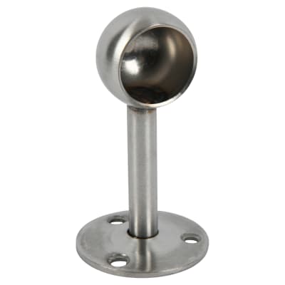 25mm Hanging Rail End Bracket - Brushed Stainless Steel