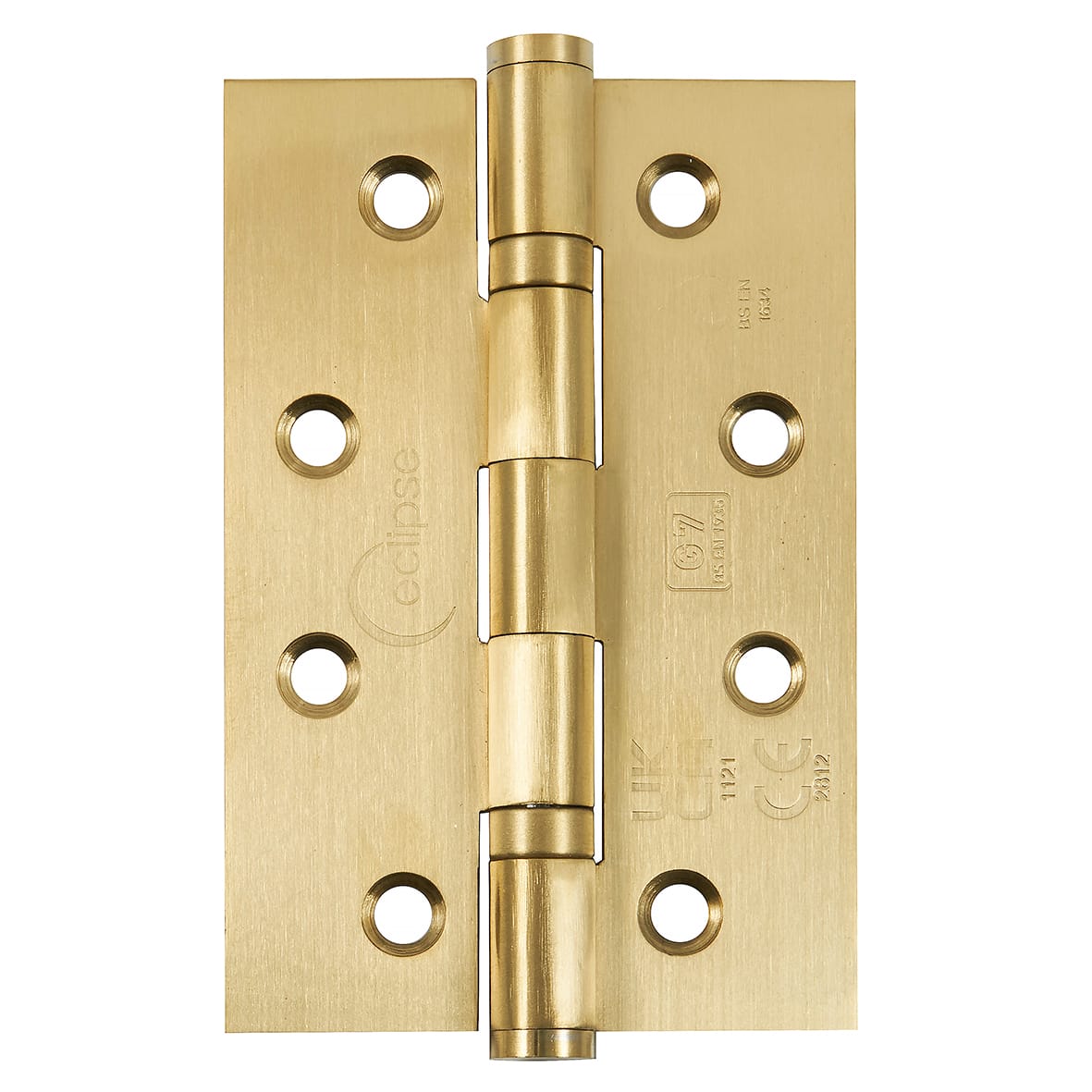 Ball Bearing Grade 7 Butt Fire Door Hinge - 102 x 67 x 2mm - Satin Brass - Pair