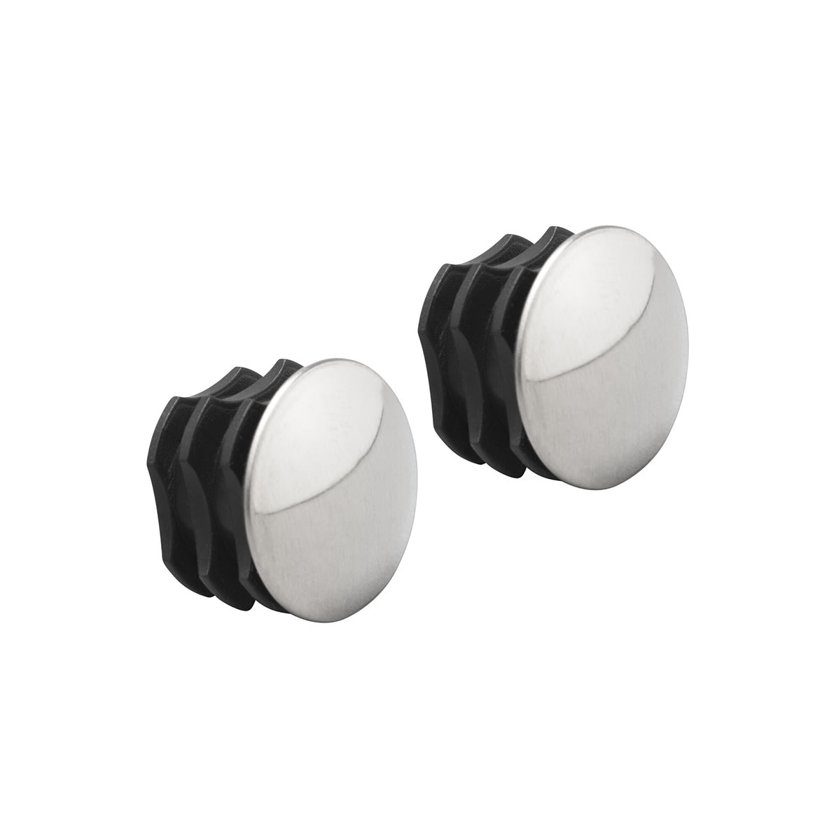 Top Track System - Click In Clothes Hanging Rail End Caps - 25 x 18 x 25mm - Chrome - Pack of 2