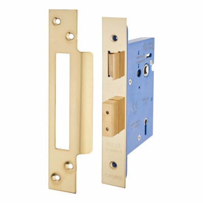 Architectural Bolt Through 5 Lever Sashlock - 78mm Case - 57mm Backset - PVD Brass