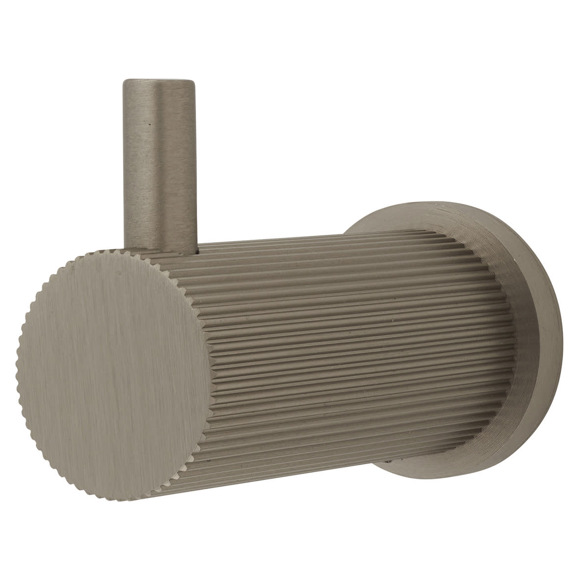 Brunel Diamond Reeded Single Coat Hook - 48 x 25mm - Satin Nickel