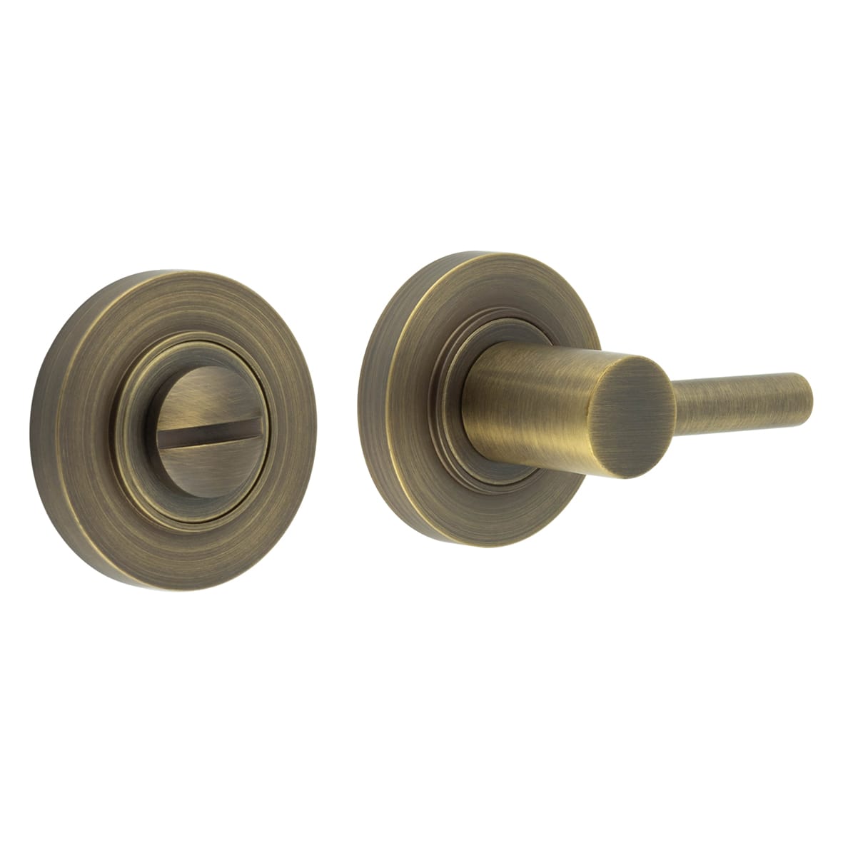 Easy Turn & Release with Plain Rose - 50mm Diameter - Antique Brass