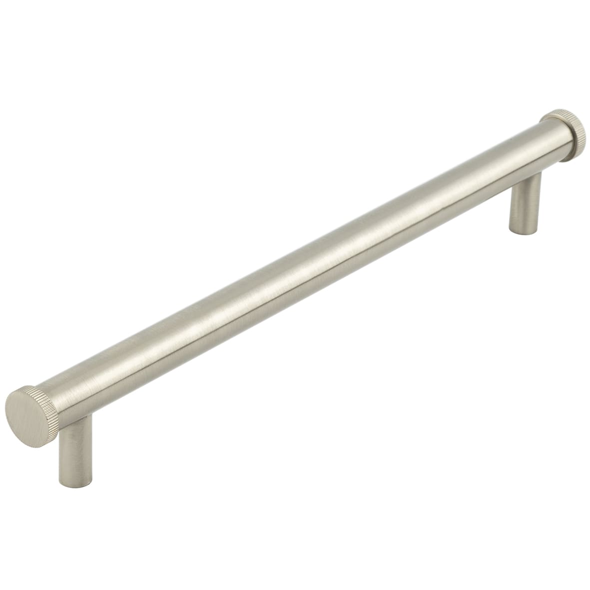 Thaxted 15mm Knurled T-Bar Cabinet Pull Handle - 224mm c/c - Satin Nickel 086556P
