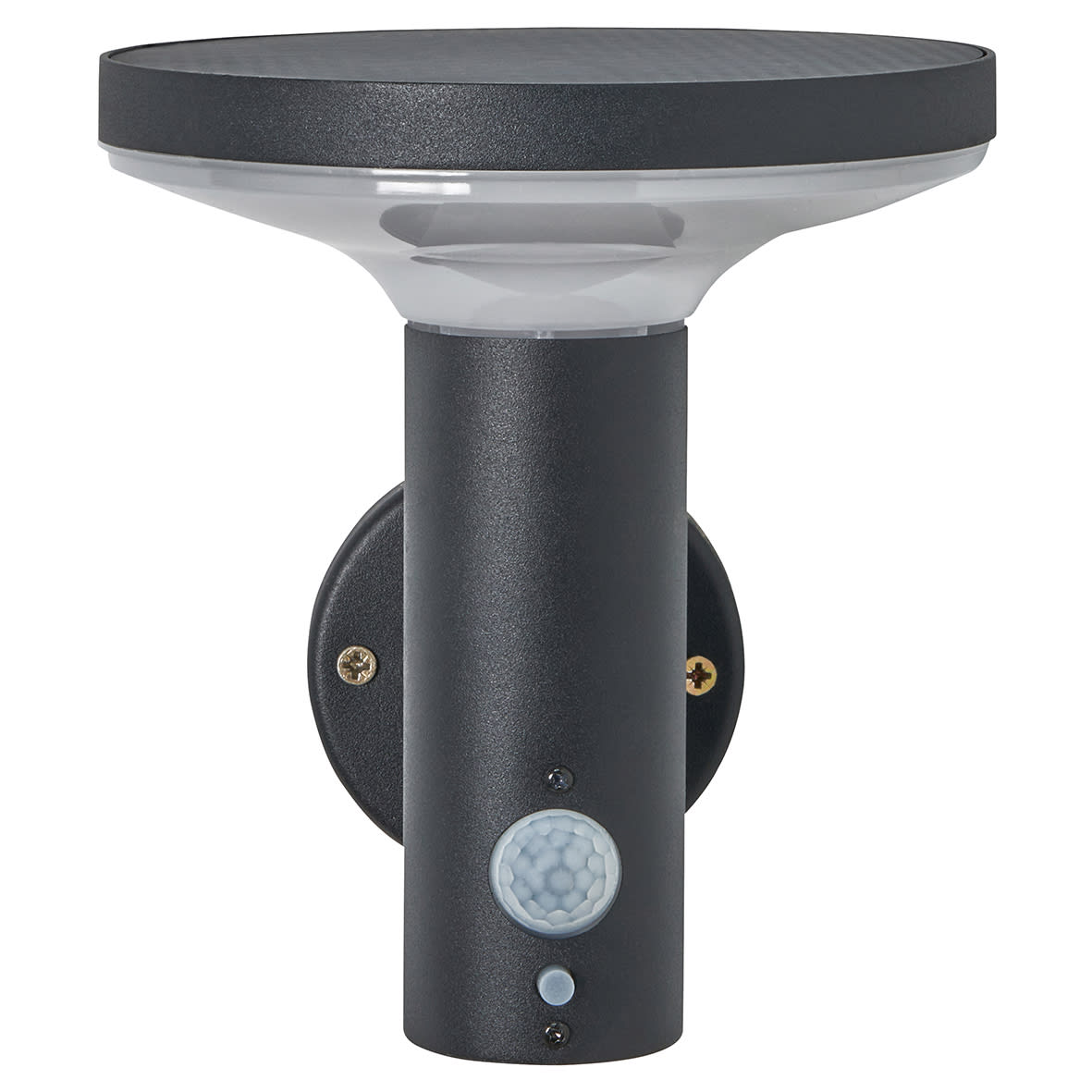 Forum Zink Claire 2W LED Solar Outdoor Down Wall Light with PIR - IP44 - 3000K Warm White - Black