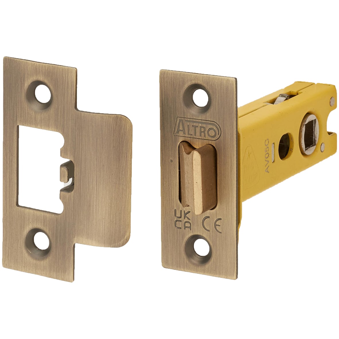 Heavy Duty Bolt Through Tubular Latch - 78mm Case - 57mm Backset - Square - Antique Brass