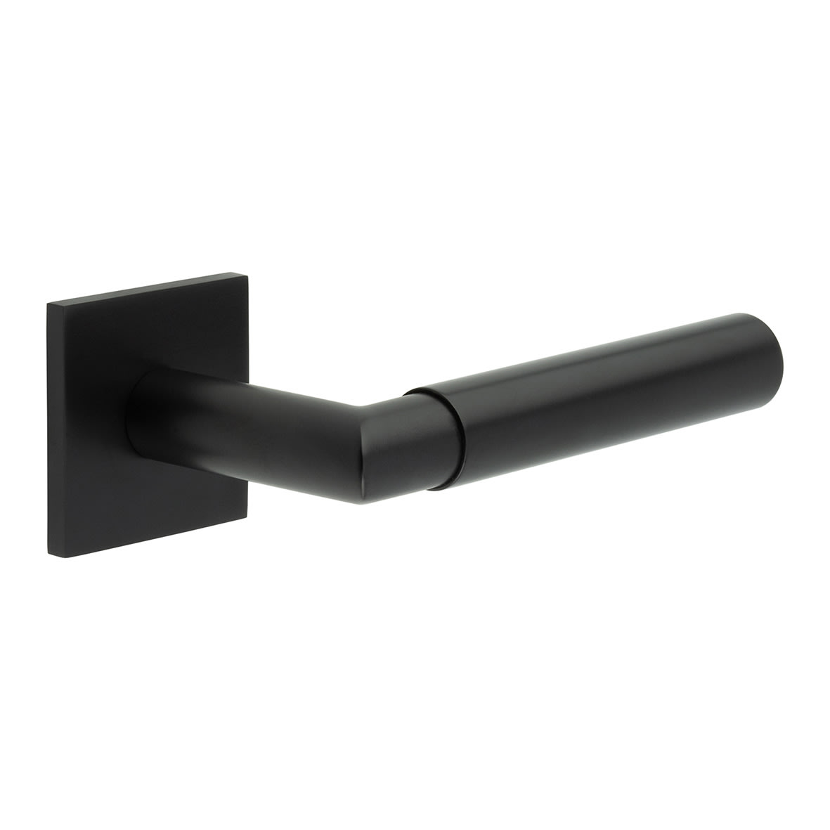 Black Sprung Fire Rated Door Handles on Square Rose - CR-102 Range