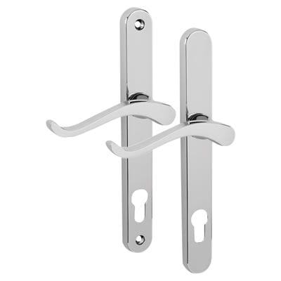 Polished Chrome uPVC Scroll Multipoint Door Handles - 92mm c/c - LH - Balmoral Range