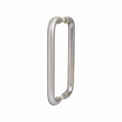 Satin Aluminium 19mm D-Bar Door Pull Handles - Back to Back - 225mm Centres