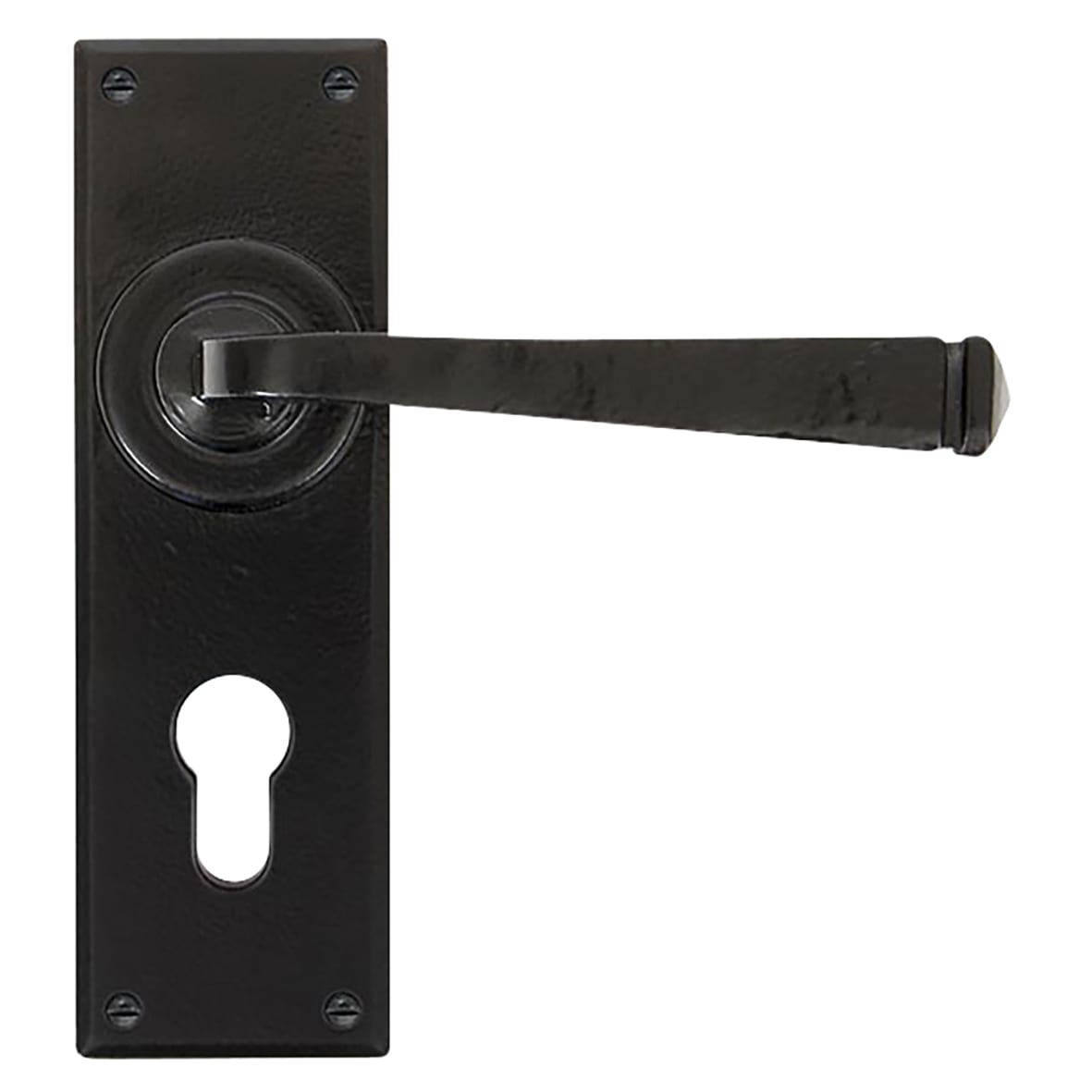 Black Euro Lock Door Handles - Avon Range - 152 x 48mm