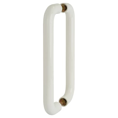 Diamond White Nylon D-Bar Door Pull Handles - Back to Back - 425mm c/c