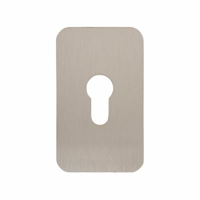 Jumbo Adhesive Fixing Escutcheon - 100 x 60mm - Euro - Satin Stainless Steel