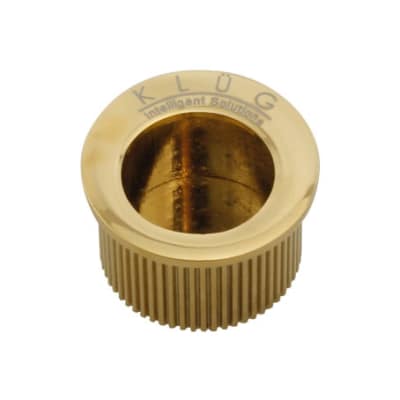 Round Door Edge Finger Flush Pull - 30mm Diameter - PVD Brass
