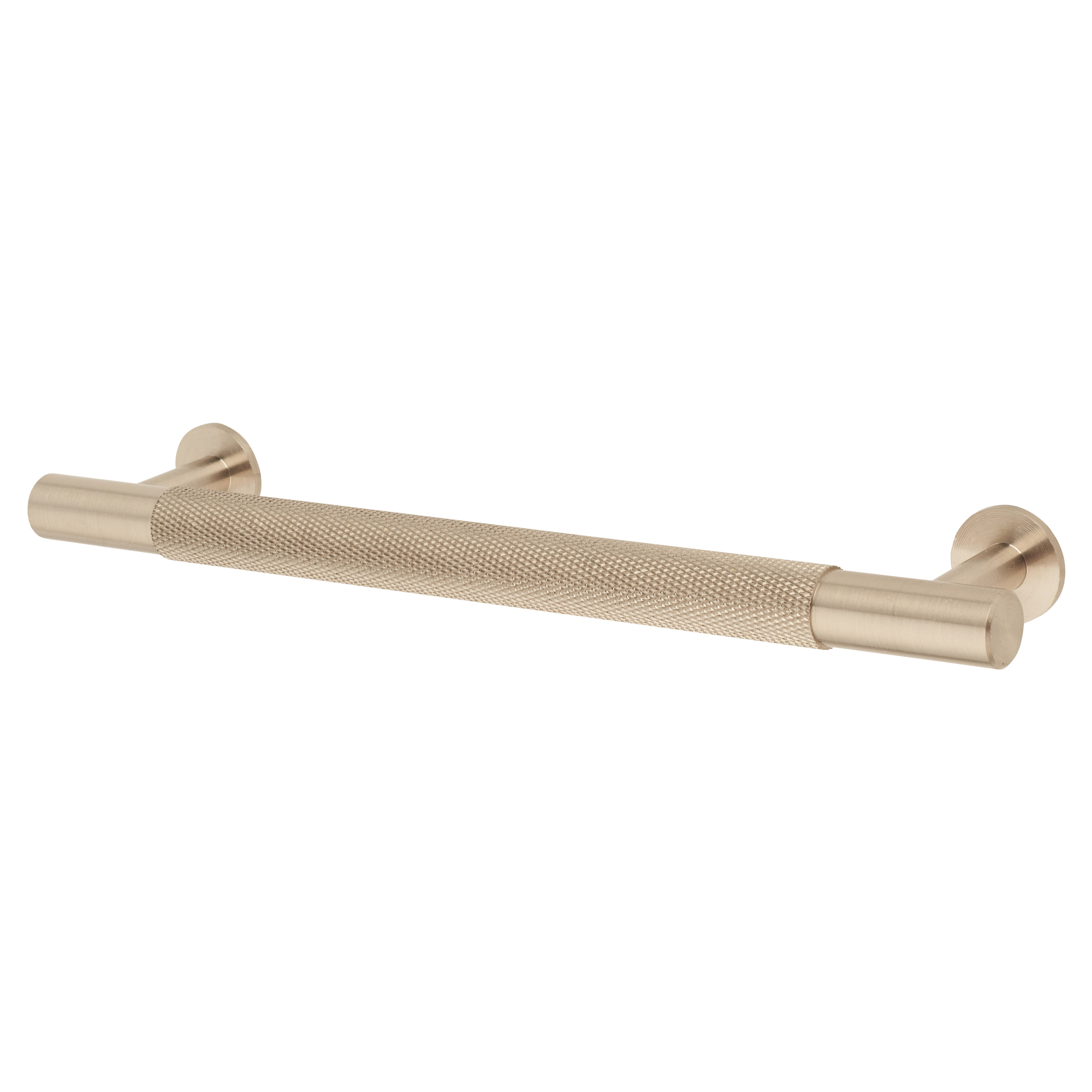 13mm Knurled T-Bar Cabinet Pull Handle - 160mm Centres - Satin Nickel