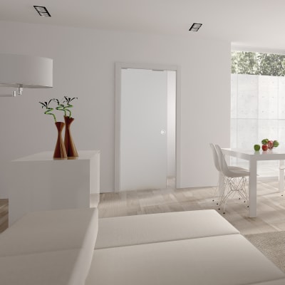 8mm Glass Single Pocket Door Kit - 125mm Finished Wall Thickness - 762 x 1981mm Door Size