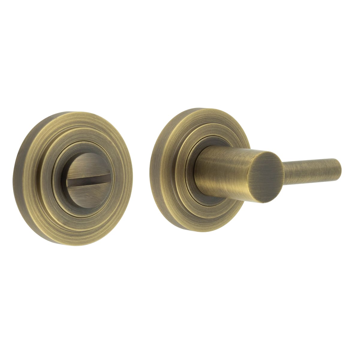 Easy Turn & Release with Stepped Rose - 50mm Diameter - Antique Brass
