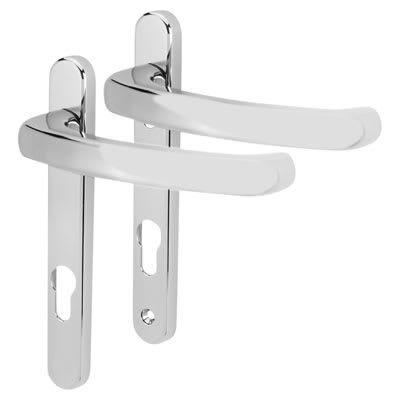 Windsor uPVC Extended Multipoint Door Handle - 92mm c/c - Pol Chrome