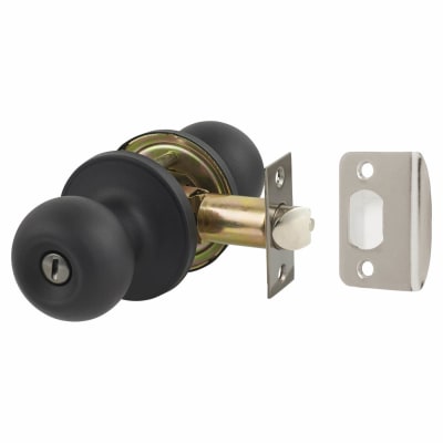 Matt Black Bala Hotel Bathroom Mortice Door Knobset - 65mm Rose Diameter
