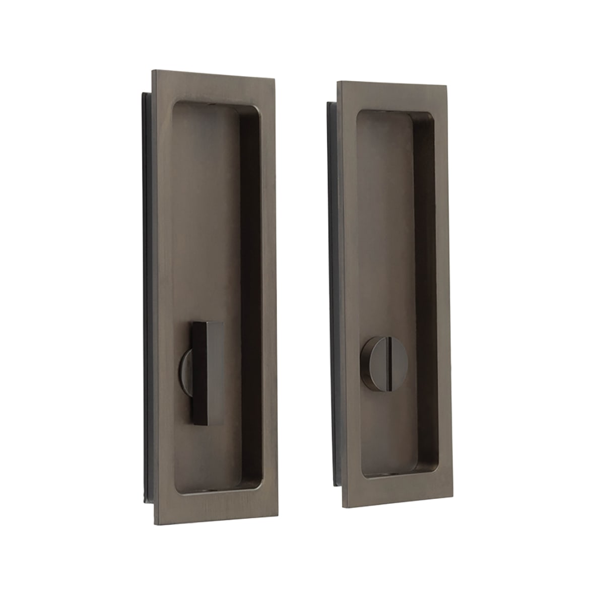 Rectangular Flush Privacy Handle Set - 150mm - Dark Bronze