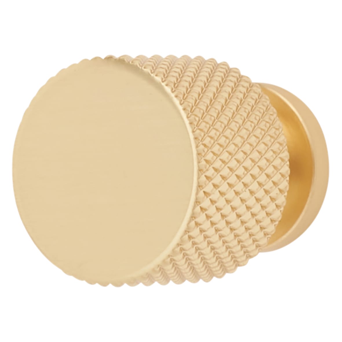 Romsey Knurled Round Cabinet Knob - 19mm Diameter - Satin Brass