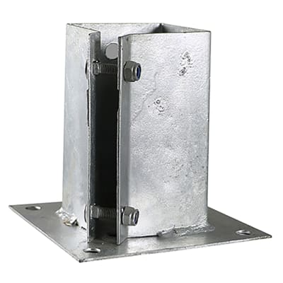 Bolt Down Fence Post Shoe - Bolt Secure - 75 x 75mm - Galvanised