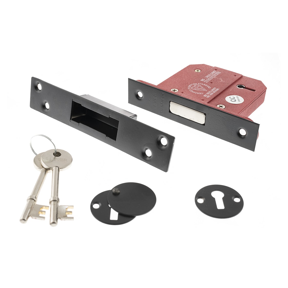 5 Lever Deadlock - 77mm Case - 57mm Backset - Matt Black