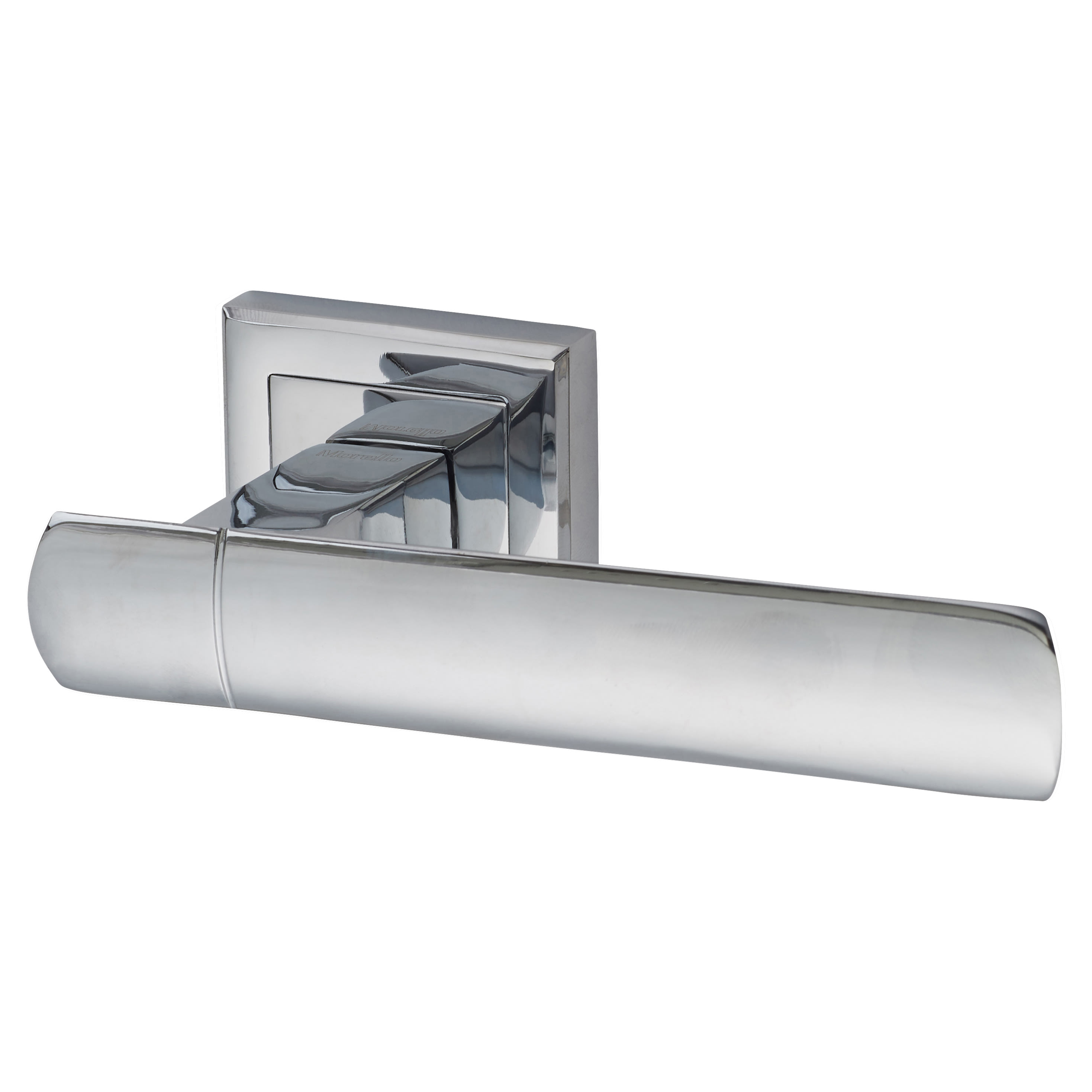 Polished Chrome Door Handles on Square Rose - Essence Range