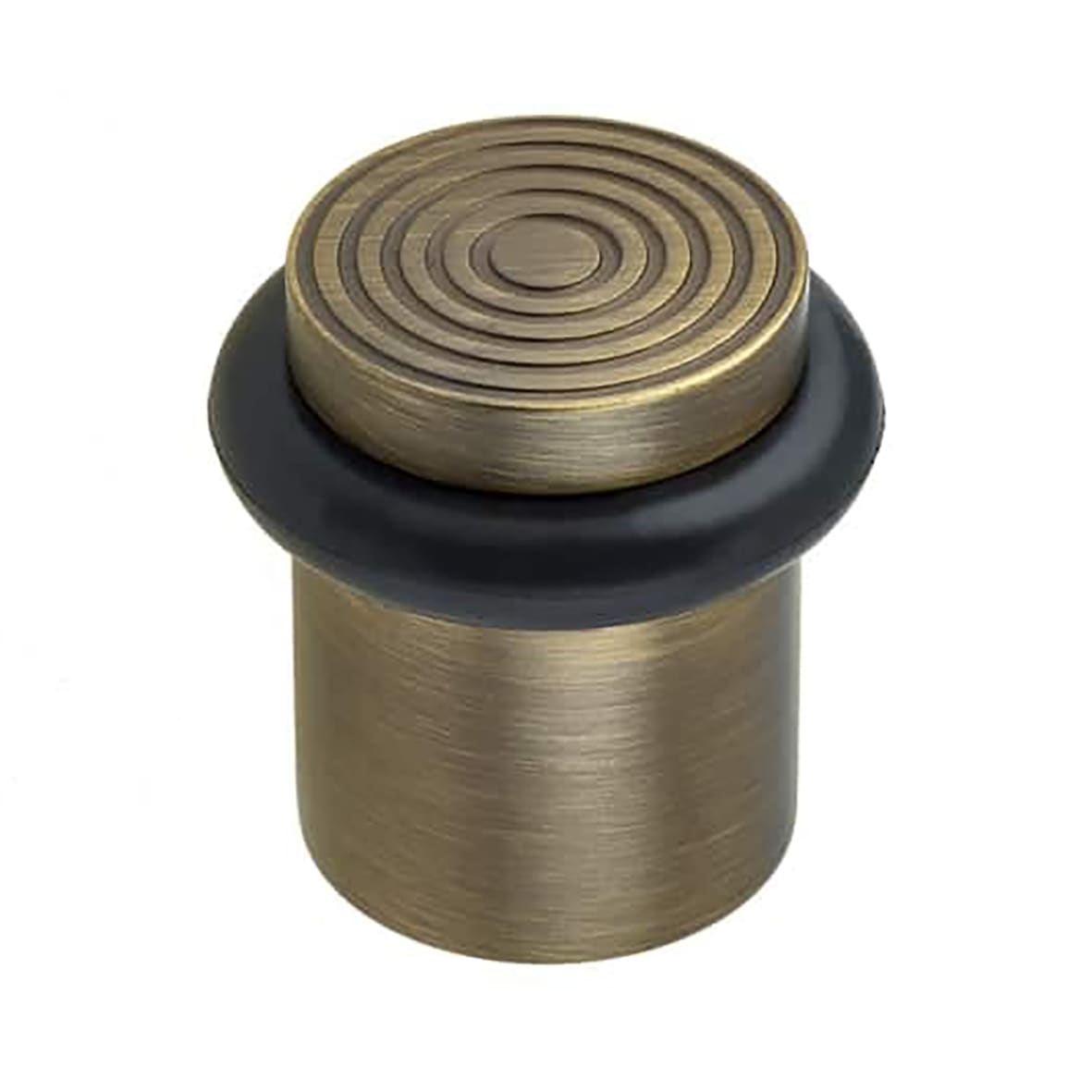 Reeded Floor Door Stop - 40 x 38mm - Antique Brass