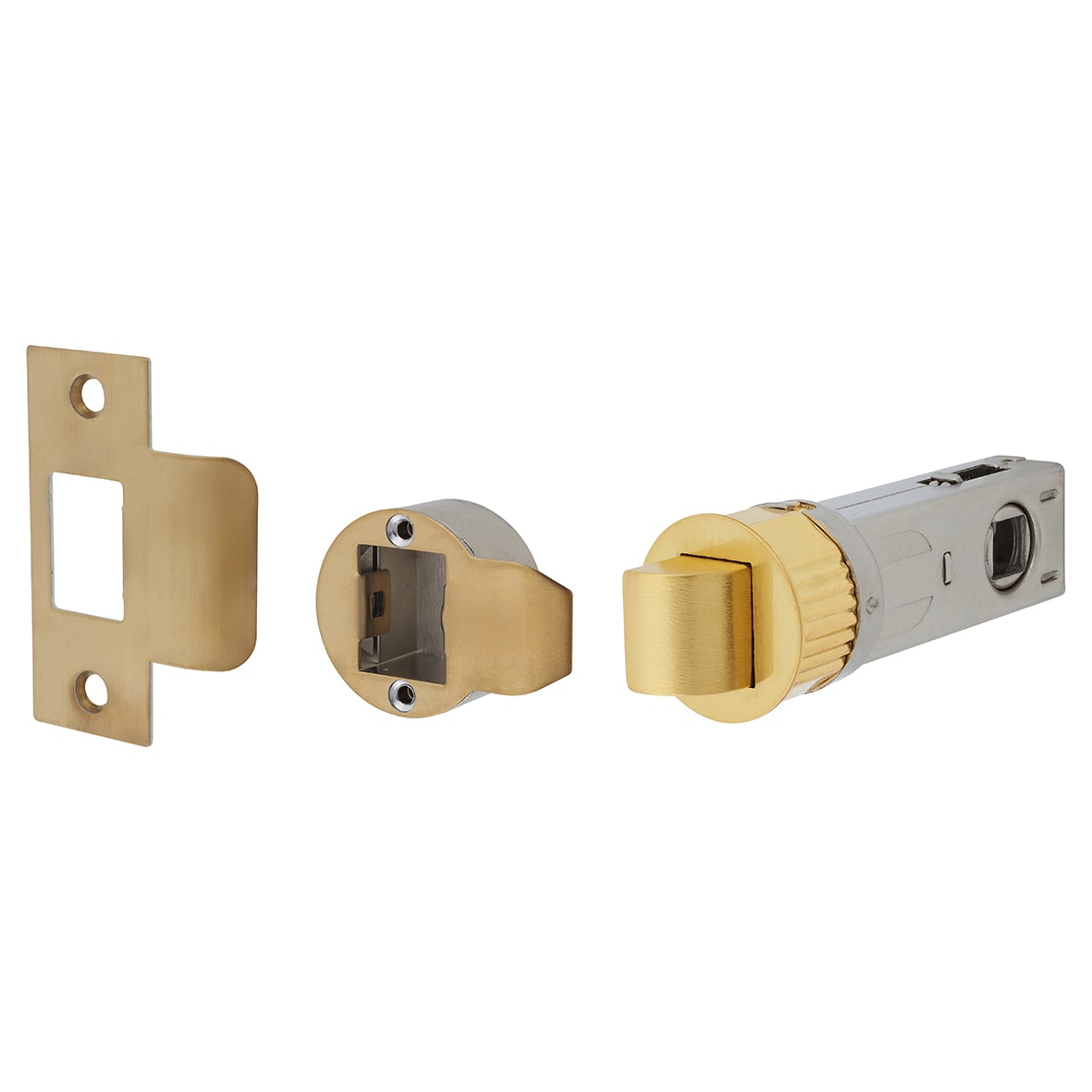 Quick Latch Passage Tubular Latch - 71mm Case - 57mm Backset - Round - Satin Brass
