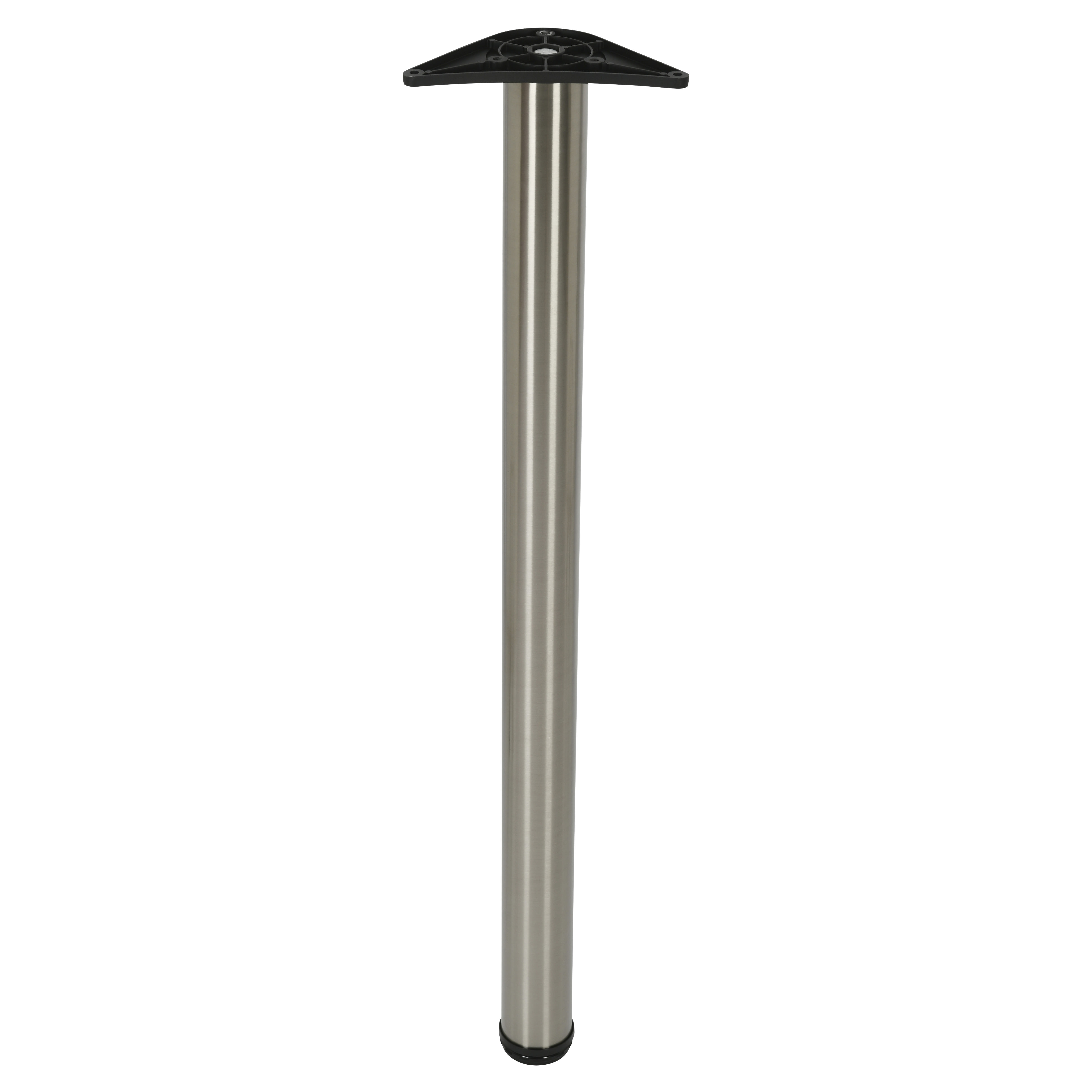 Round Adjustable Worktop Support Breakfast Bar Table Leg - 60 x 870-895mm - Brushed Stainless