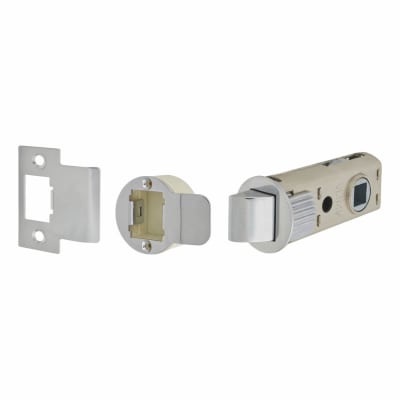 FastLatch Push-Fit Bolt Through Tubular Latch - 60mm Case - 44mm Backset - Round - Pol Chrome