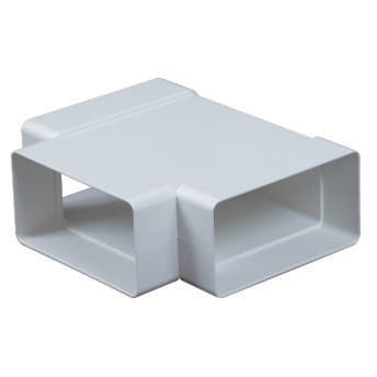 Flat Channel Tee Piece - 110 x 55mm - White