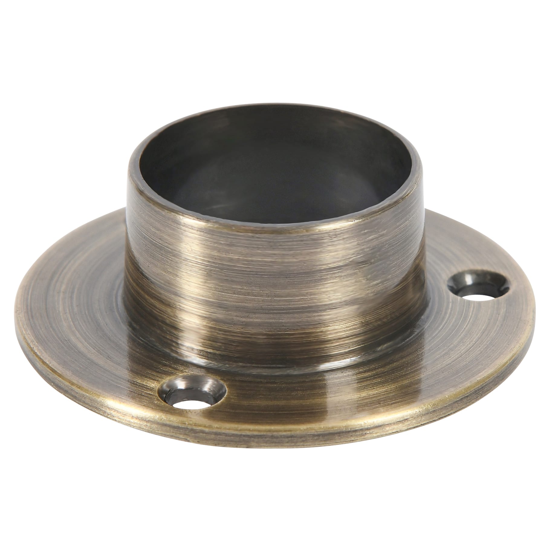 25mm Wardrobe Hanging Rail End Socket - Antique Brass