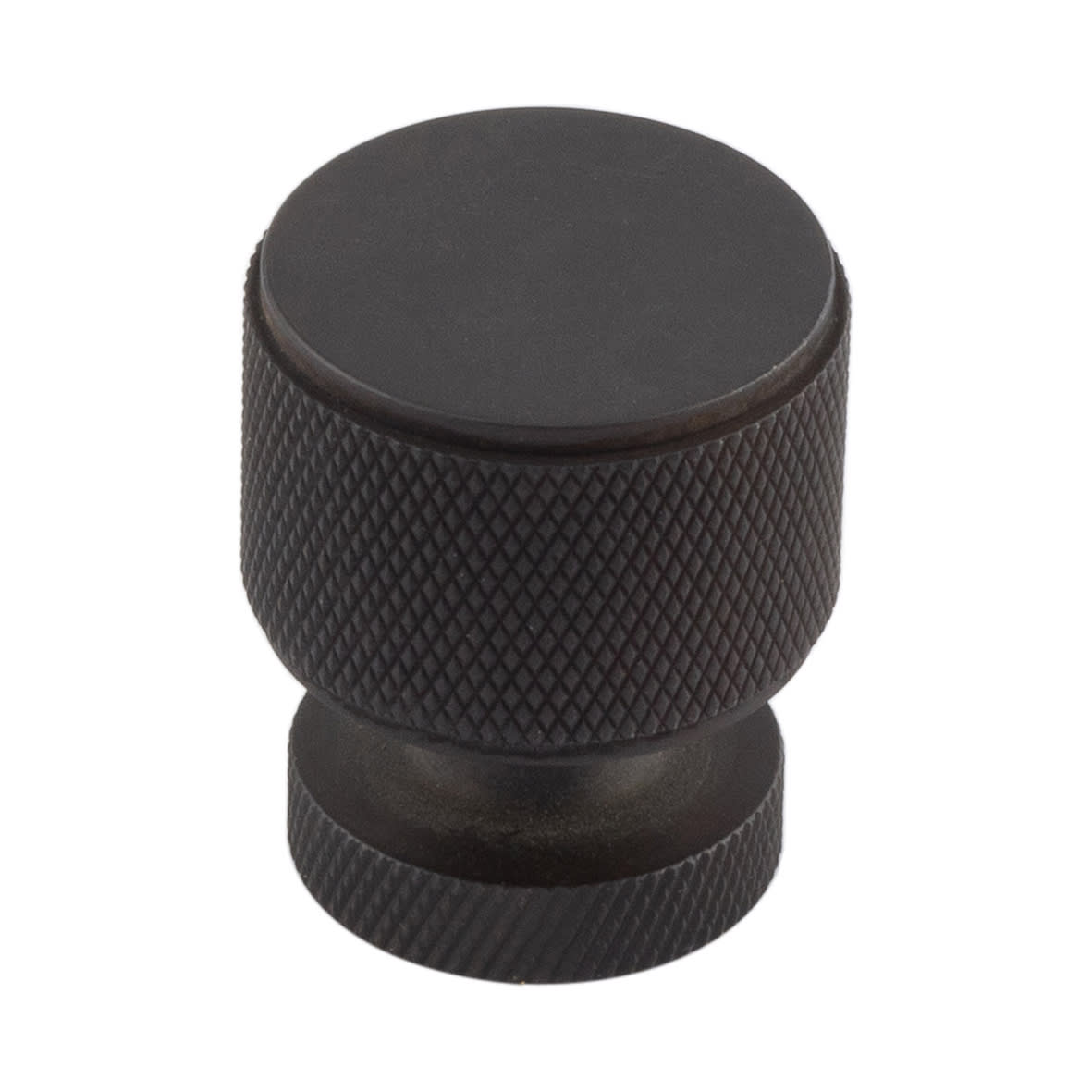 Piccadilly Knurled Round Cabinet Knob - 30mm Diameter - Dark Bronze