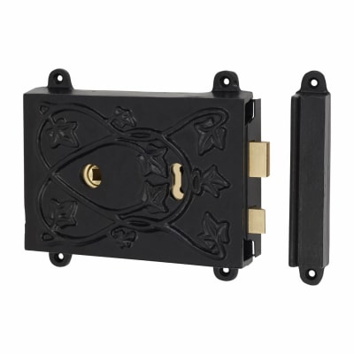 Cast Lock with Keep - 158 x 142mm - Antique Black Iron