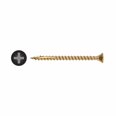 Cutter Pozi Countersunk Wood Screws - 3.5 x 50mm - Yellow Zinc - Pack of 200