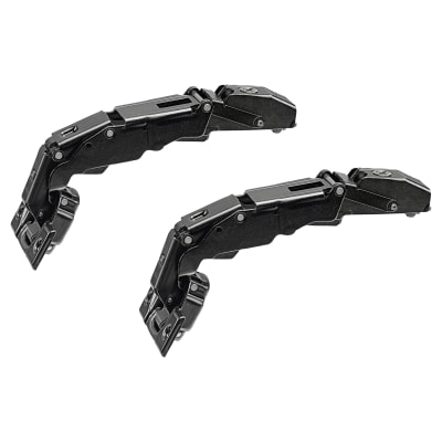 CLIP Top Zero Protrusion Soft Close Cabinet Hinge - 155° - Sprung - Overlay - Black Onyx - Pair