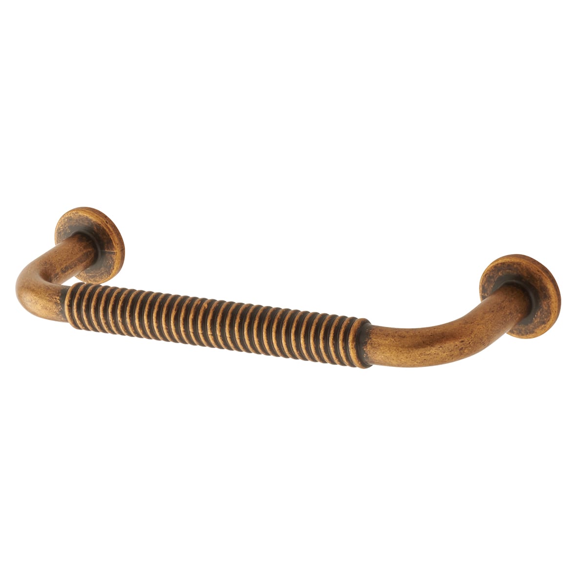 Crewe 10mm Reeded D-Bar Cabinet Pull Handle - 96mm Centres - Antique Brass