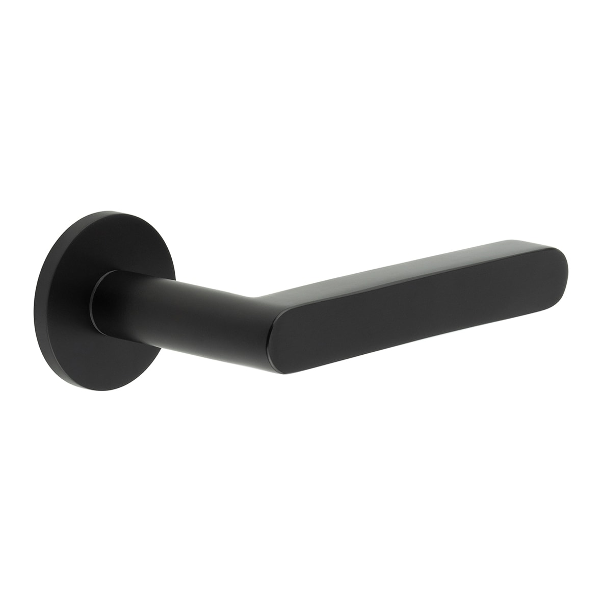 Black Unsprung Fire Rated Door Handles on Round Rose - CR-101 Range