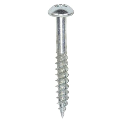 Twin Threaded Pozi Round Head Wood Screws - 10 x 1 1/2" - Zinc Plated - Pack of 200