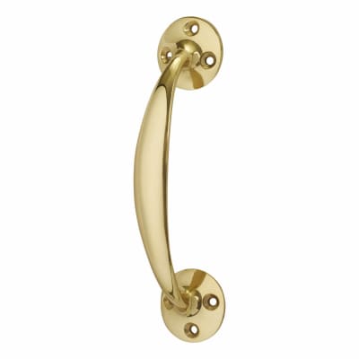 Victorian Polished Brass Bow Door Pull Handle - Screw Fix - 150 x 35mm