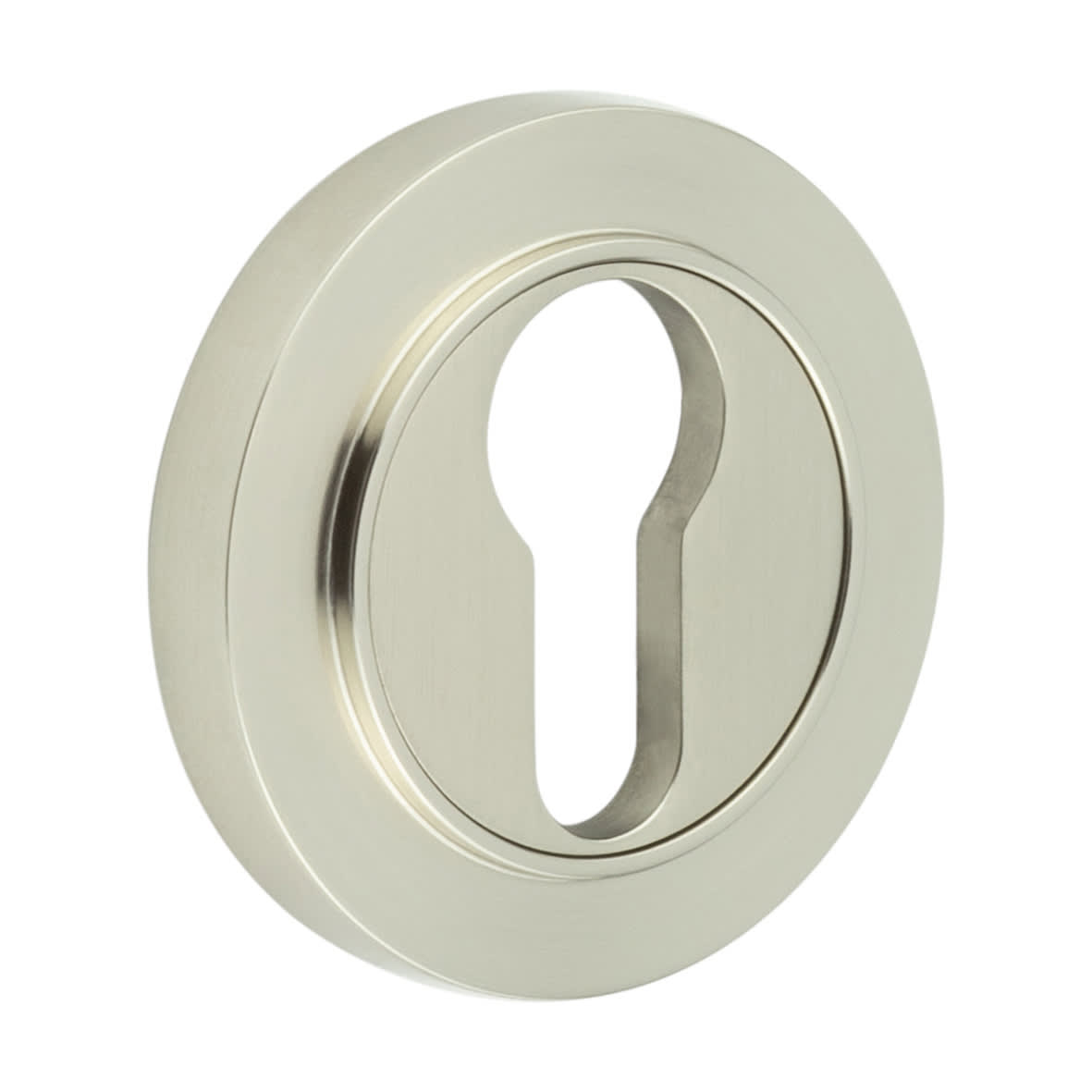 Escutcheon on Plain Rose - 53mm Diameter - Euro - Satin Nickel