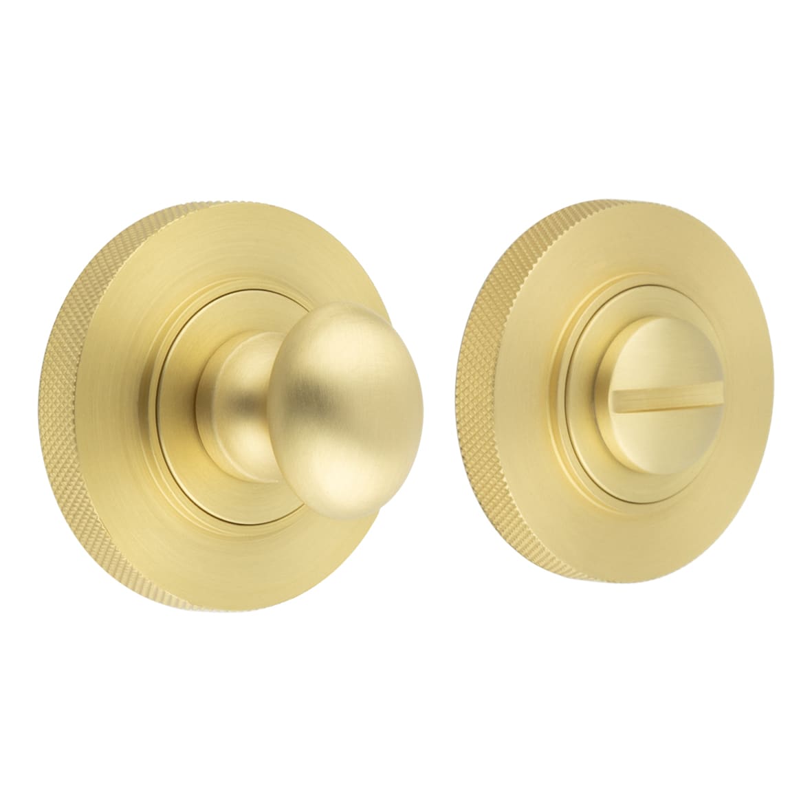 Inner 1 Turn & Release with Knurled Rose - 47mm Diameter - Satin Brass