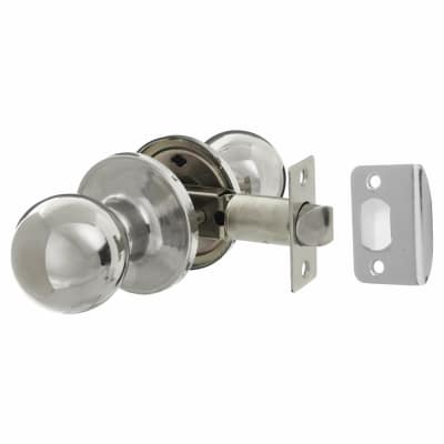 Polished Stainless Steel Bala Hotel Passage Mortice Door Knobset - 65mm Rose Diameter